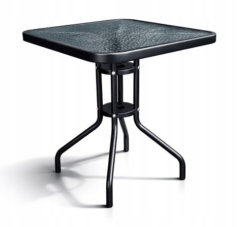 STOLIK BALKONOWY KWADRATOWY SZKLANY NATARAS PATIO BERGAMO 60x60 x 70 cm