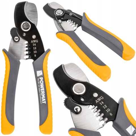 SZCZYPCE DO CIĘCIA I ŚCIĄGANIA IZOLACJI Z PRZEWODÓW 170 MM 8-14 AWG 8,4MM²