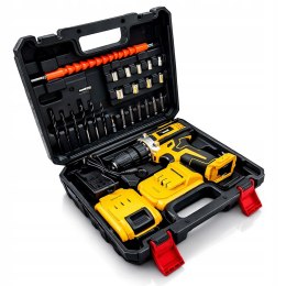 WIERTARKO WKRĘTARKA AKUMULATOROWA 36V ŻÓŁTA + 2 AKUMULATORY 5.0Ah W WALIZA