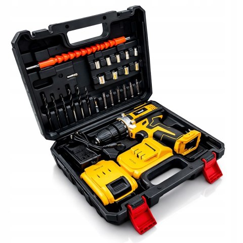 WIERTARKO WKRĘTARKA AKUMULATOROWA 36V ŻÓŁTA + 2 AKUMULATORY 5.0Ah W WALIZA