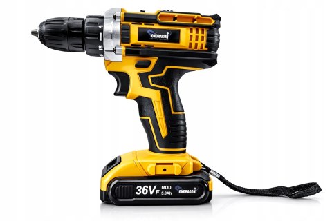 WIERTARKO WKRĘTARKA AKUMULATOROWA 36V ŻÓŁTA + 2 AKUMULATORY 5.0Ah W WALIZA