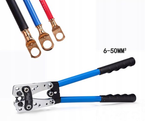 ZACISKARKA KOŃCÓWEK KABLI PRZEWODÓW PRASKA TULEJKI 390 mm 6-50mm2 PRO