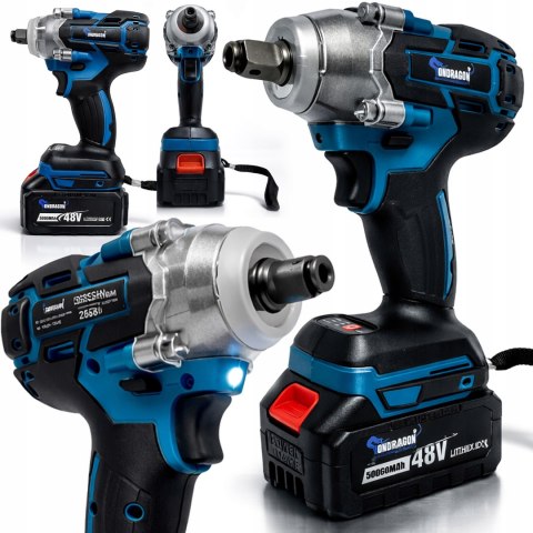 ZESTAW 3w1 WKRĘTARKA SZLIFIERKA KĄTOWA KLUCZ UDAROWY AKUMULATOROWA 36V 2AKU