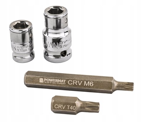 ZESTAW BITÓW UDAROWYCH CRV 40SZT HEX TORX SPLINE ADAPTER 1/2" 3/8" WALIZKA