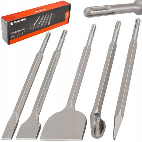 ZESTAW DŁUT SDS+ 5 SZT. PŁASKIE 250MM DŁUTO DO BETONU DŁUTA DO BRUZDOWANIA