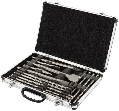 ZESTAW WIERTEŁ I DŁUT SDS PLUS WYTRZYMAŁE 17 SZT DO WIERCENIA KUCIA BETONU