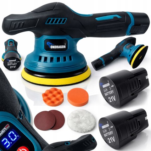 21V POLERKA SAMOCHODOWA AKUMULATOROWA NA BATERIE + 2x aku 3.0AH MOCNA