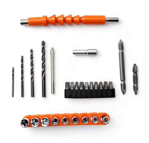 36V WIERTARKO WKRĘTARKA AKUMULATOROWA BEZSZCZOTKOWA UDAROWA LED 2xAKU mocna