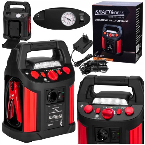 JUMP-STARTER ROZRUCH ROZRUCHOWY 1200/700A 26Ah 12V INWERTER + OŚWIETLENIE