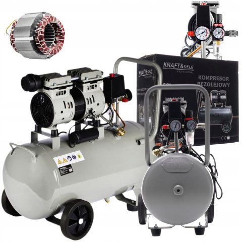 KOMPRESOR 50L CICHY BEZOLEJOWY SPREŻARKA POWIETRZA CIŚNIENIE 290/min KD1396