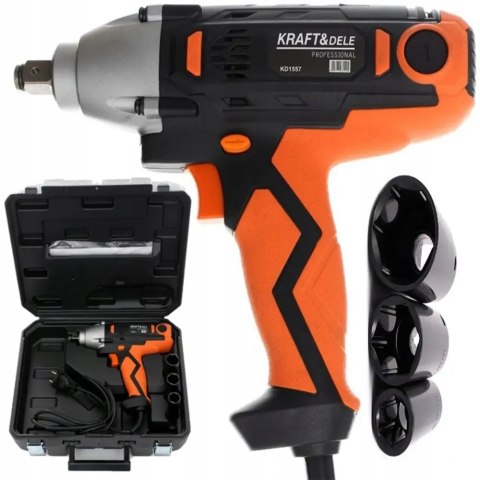 Klucz udarowy Kraft&Dele 2100 W 800 Nm 1/2'' z walizką i 3 nasadkami