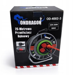 M PRZEDŁUŻACZ BĘBNOWY BUDOWLANY OGRODOWY 25M 3x2,5 KABEL NA BĘBNIE METALOWY