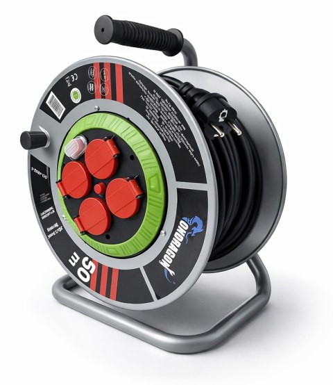 M PRZEDŁUŻACZ BĘBNOWY BUDOWLANY OGRODOWY 50M 3x2,5 KABEL NA BĘBNIE METALOWY