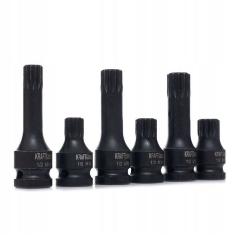 Nasadki udarowe 1/2" 6 szt. M14 M16 M18 walizka KRAFT&DELE KD11761