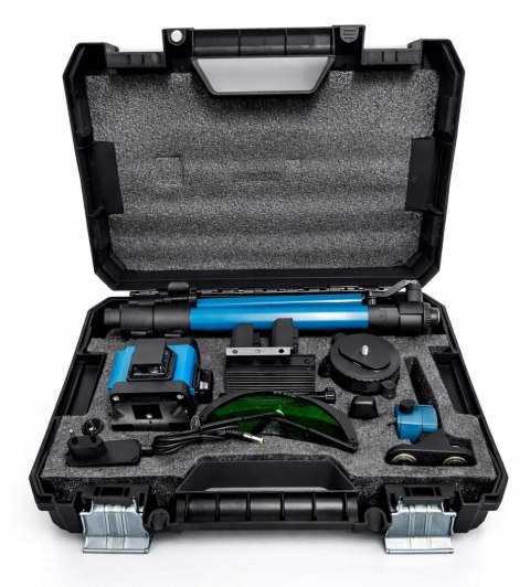 POZIOMICA LASEROWA LASER KRZYŻOWY ZIELONY SAMOPOZIOMUJĄCA 4D 360 + STATYW