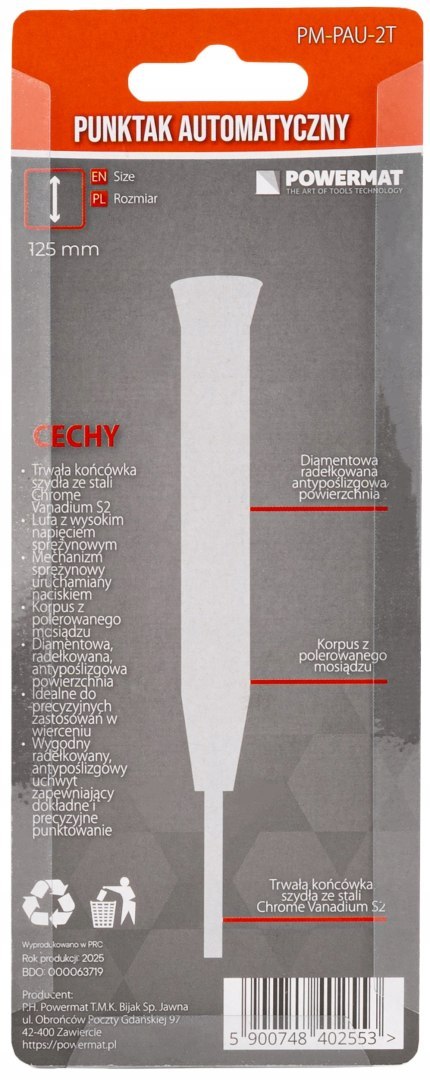 PUNKTAK AUTOMATYCZNY MOSIĘŻNY DO ZNAKOWANIA METALU DREWNA PCV PRECYZYJNY