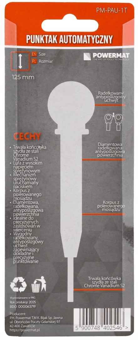 PUNKTAK AUTOMATYCZNY MOSIĘŻNY DO ZNAKOWANIA METALU DREWNA PCV PRECYZYJNY