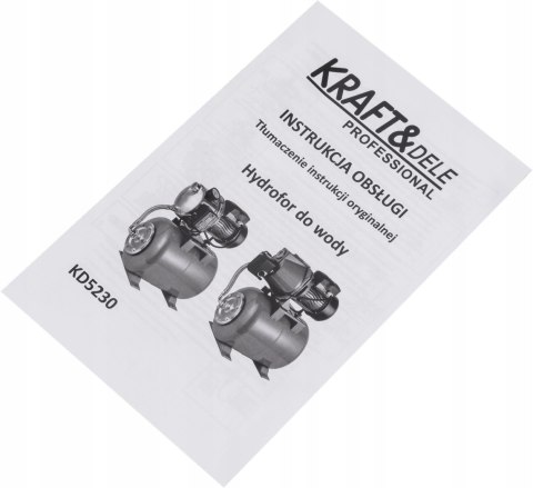 Pompa zestaw hydroforowy Kraft&Dele 1200 W 3600 l/h
