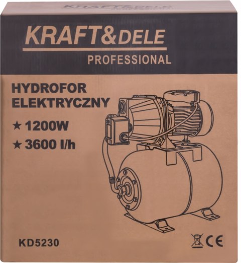 Pompa zestaw hydroforowy Kraft&Dele 1200 W 3600 l/h