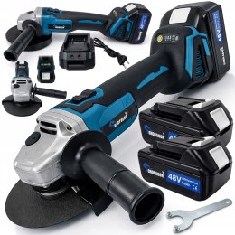 SZLIFIERKA KĄTOWA AKUMULATOROWA GUMÓWKA KĄTÓWKA 2XAKU 48V 2x BATERIA MOCNA