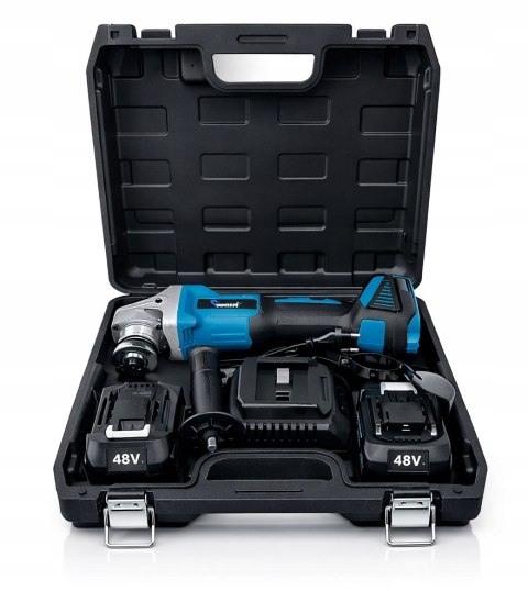 SZLIFIERKA KĄTOWA AKUMULATOROWA GUMÓWKA KĄTÓWKA 2XAKU 48V 2x BATERIA MOCNA