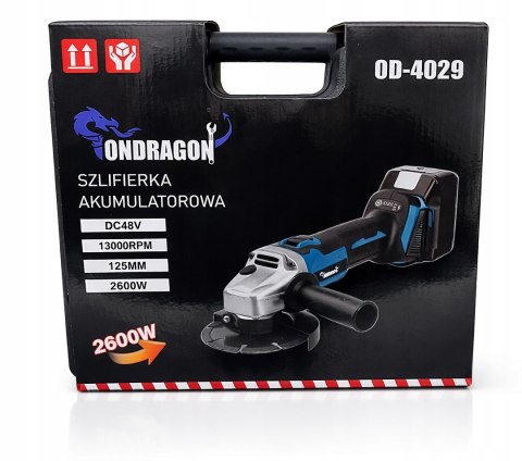 SZLIFIERKA KĄTOWA AKUMULATOROWA GUMÓWKA KĄTÓWKA 2XAKU 48V 2x BATERIA MOCNA
