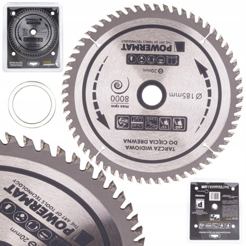 Tarcza widiowa do drewna Powermat Extreme PM0884 185 x 20 mm