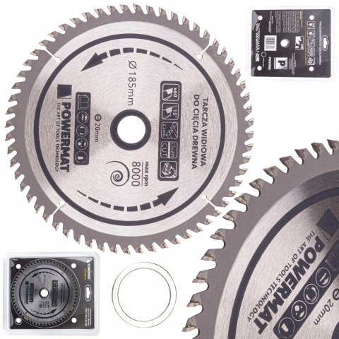 Tarcza widiowa do drewna Powermat Extreme PM0884 185 x 20 mm