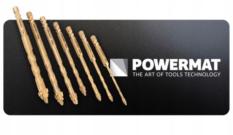 UNIWERSALNE WIERTŁA MIMOŚRODOWE CZTEROOSTRZOWE 7 SZTUK DO CERAMIKI SZKŁA