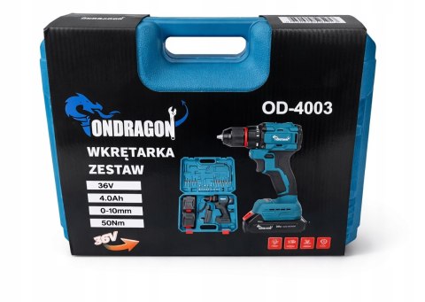 WIERTARKO WKRĘTARKA AKUMULATOROWA BEZSZCZOTKOWA UDAROWA 36V LED 2xAKU BITY