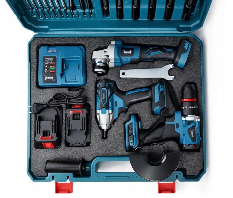 ZESTAW 3w1 WKRĘTARKA SZLIFIERKA KĄTOWA KLUCZ UDAROWY AKUMULATOROWA 36V 2AKU