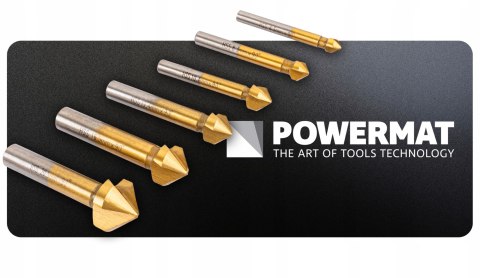 ZESTAW POGŁĘBIACZY STOŻKOWYCH HSS 90° 6SZT DO FAZOWANIA I POGŁĘBIANIA FREZ