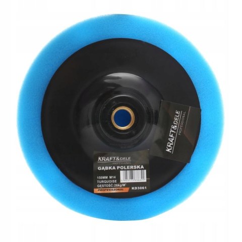 GĄBKA POLERSKA KARBOWANA 150MM GWINT M14 NIEBIESKA