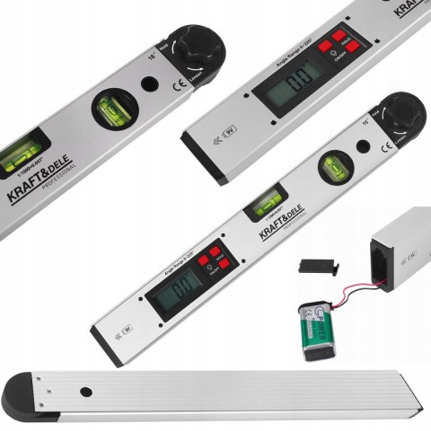 Kątomierz Elektroniczny z Poziomnicą LCD 400 mm Karf&Dele