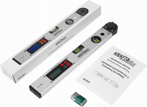 Kątomierz Elektroniczny z Poziomnicą LCD 400 mm Karf&Dele