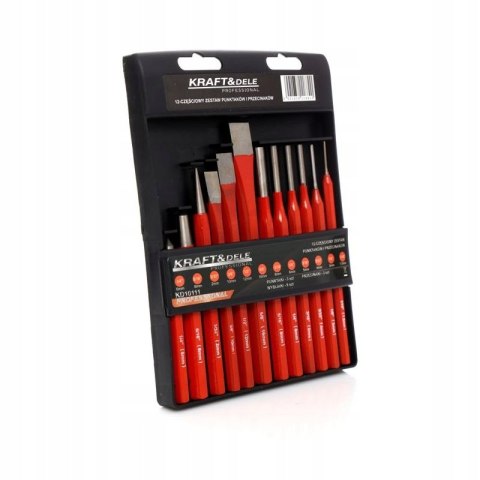 PRZECINAKI WYBIJAKI PUNKTAKI ZESTAW 12 SZTUK WALIZKA KD10111