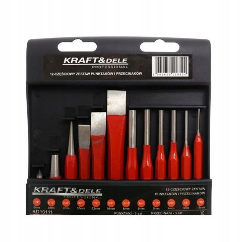 PRZECINAKI WYBIJAKI PUNKTAKI ZESTAW 12 SZTUK WALIZKA KD10111