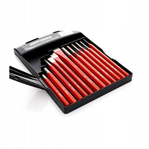 PRZECINAKI WYBIJAKI PUNKTAKI ZESTAW 12 SZTUK WALIZKA KD10111