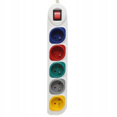 PRZEDŁUŻACZ 3M LISTWA 5 GNIAZD Z WŁĄCZNIKIEM