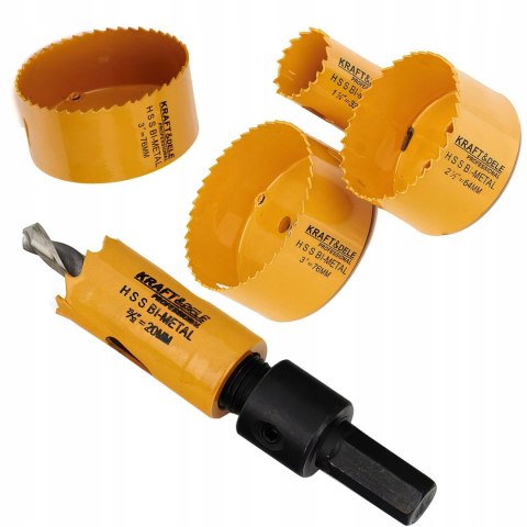 Zestaw Otwornic do Drewna Metalu 17 sztuk 19-76 mm + Adapter Kraft&Dele