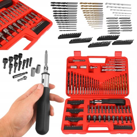 Zestaw Wierteł i Bitów Nasadek Wkrętarki Wiertarki 109 Elementów Kraft&Dele