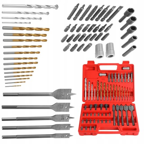 Zestaw Wierteł i Bitów Nasadek Wkrętarki Wiertarki 57 Elementów Kraft&Dele