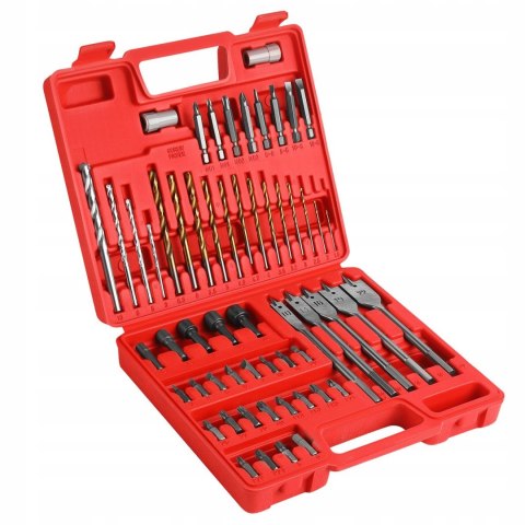 Zestaw Wierteł i Bitów Nasadek Wkrętarki Wiertarki 57 Elementów Kraft&Dele