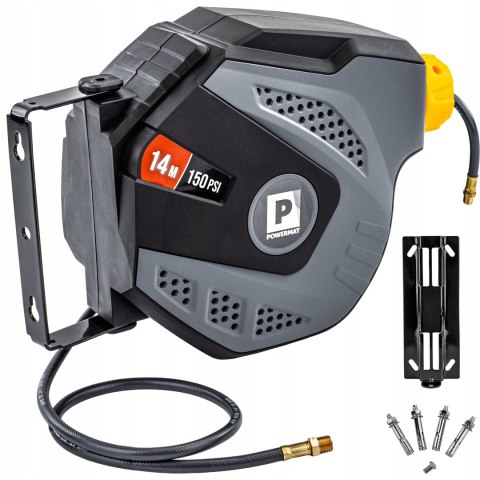 AUTOMATYCZNY ZWIJACZ BĘBEN WĄŻ 14M PNEUMATYCZNY CIŚNIENIOWY 10 BAR UCHWYT