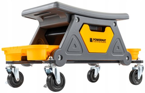 KRZESŁO WARSZTATOWE STOŁEK TABORET NA KÓŁKACH 3 SCHOWKI 200 KG SIEDZISKO