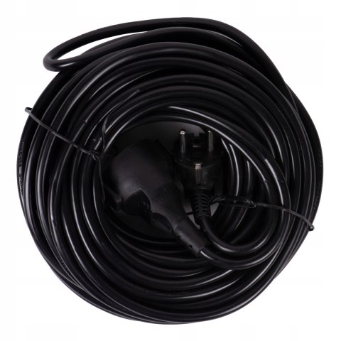 Przedłużacz ogrodowy czarny 50 m 1 gniazdo z uziemieniem 3x2,5 mm guma