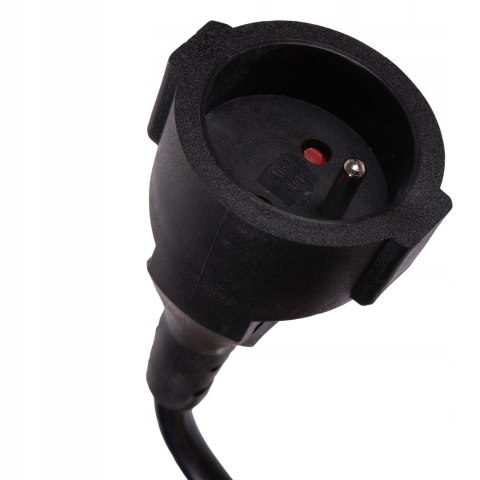 Przedłużacz ogrodowy czarny 50 m 1 gniazdo z uziemieniem 3x2,5 mm guma