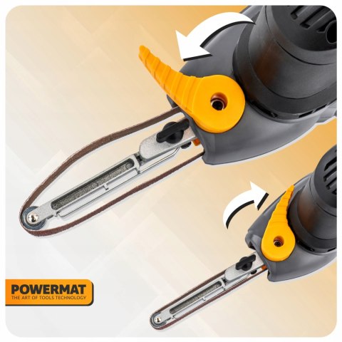 Szlifierka taśmowa palcowa sieciowe Powermat 400 W 230 V