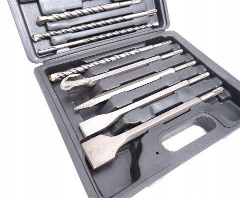 WIERTŁA DŁUTA DO BETONU SDS+ SDS Plus ZESTAW WIERTEŁ I DŁUT 17 ELEMENTÓW