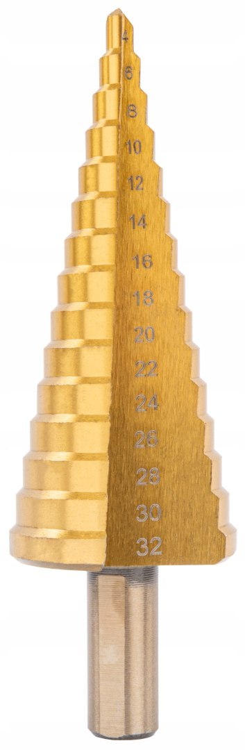 WIERTŁA STOPNIOWE FREZUJĄCE 4-32MM DO METALU DREWNA PLASTIKU 3-8MM 6 EL.